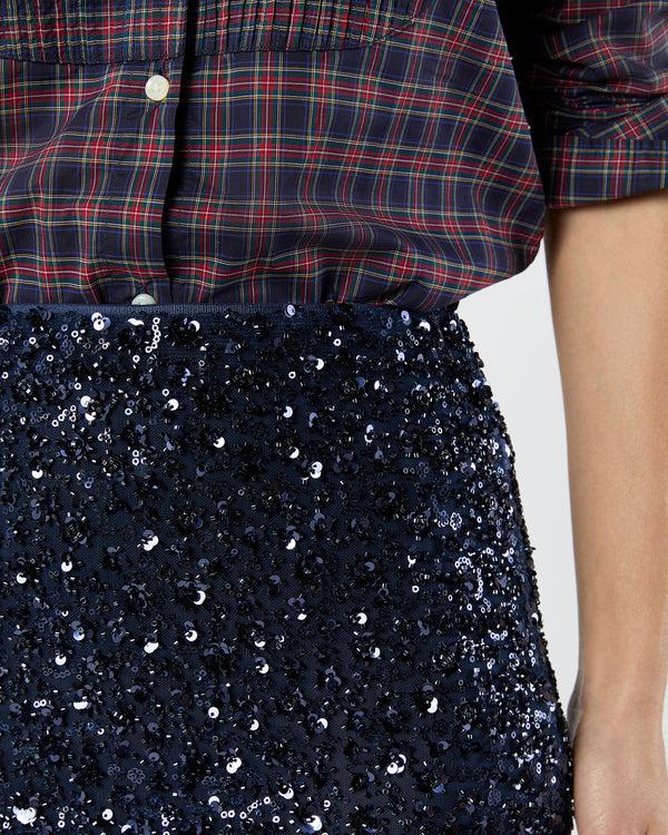 Sid Mashburn Ruby Skirt In Navy Beaded Mesh