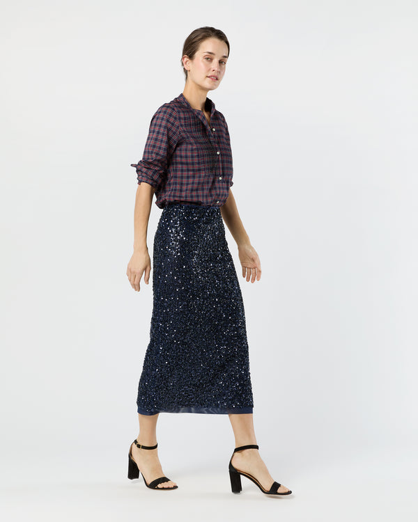 Sid Mashburn Ruby Skirt In Navy Beaded Mesh