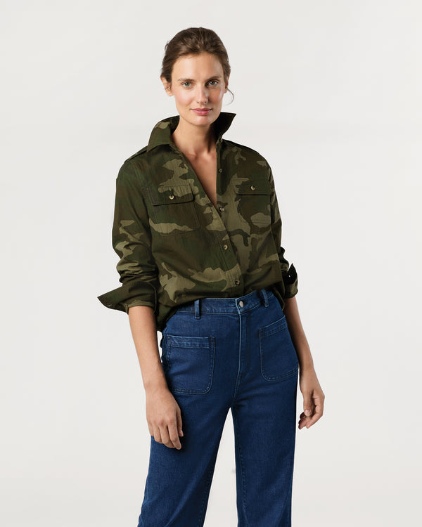 sid mashburn Safari Shirt in Camo Cotton/Nylon