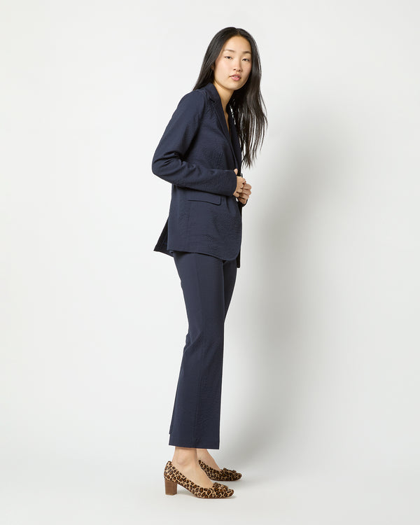 Sid Mashburn Sarah Jacket In Navy Wool Seersucker