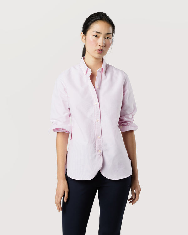 sid mashburn Schoolgirl Shirt in Light Pink Oxford