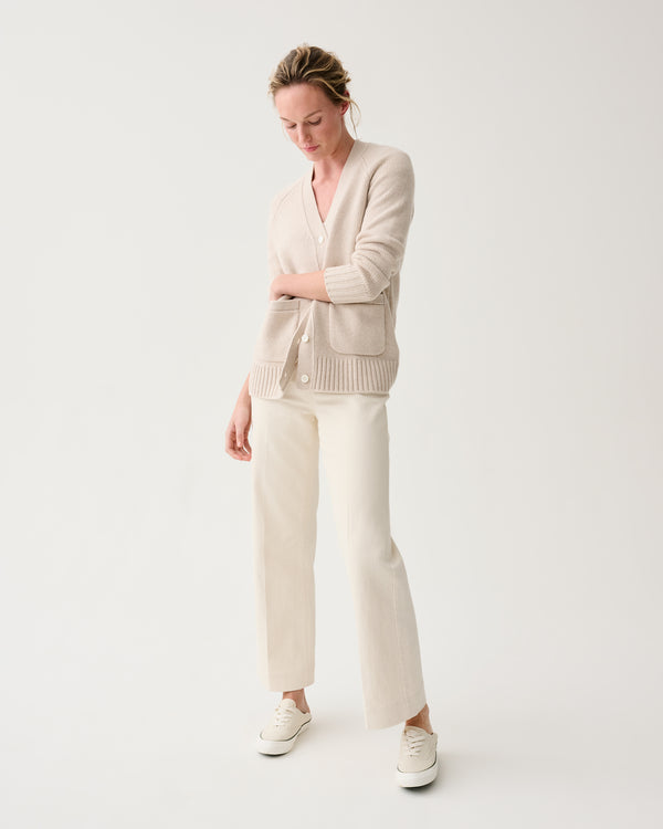 Sid Mashburn Selma Cardigan In Wheat Cashmere