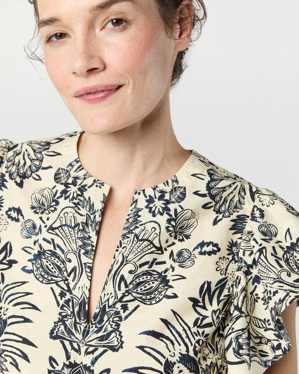 Sid Mashburn Severine Top In Ivory Floral