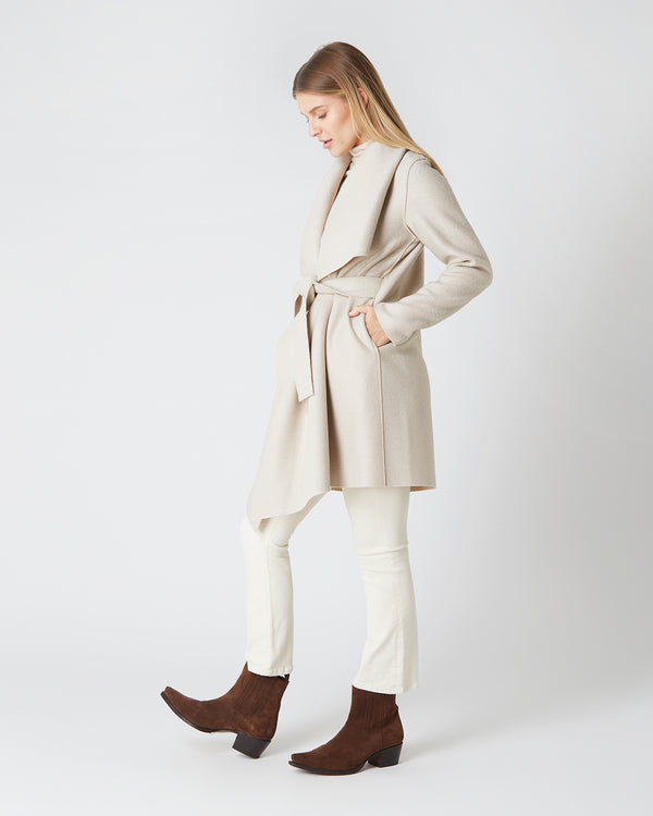 Sid Mashburn Short Blanket Coat In Almond
