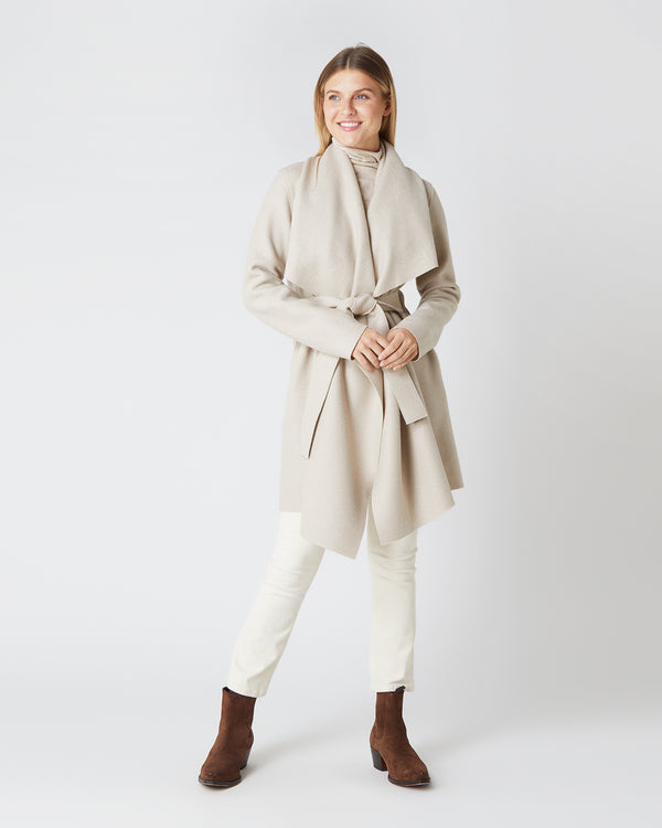 sid mashburn Short Blanket Coat in Almond