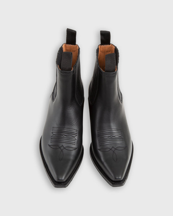 Sid Mashburn Short Cowboy Boot In Black Leather