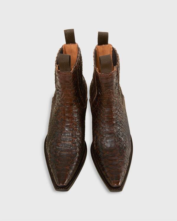 Sid Mashburn Short Cowboy Boot In Brown Python