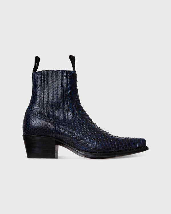 sid mashburn Short Cowboy Boot in Navy Python