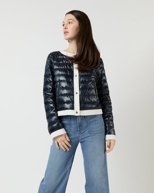 sid mashburn Short Jacket with Matte Trim in Navy