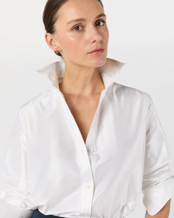 Sid Mashburn Sidney Shirt In Ivory Silk Shantung