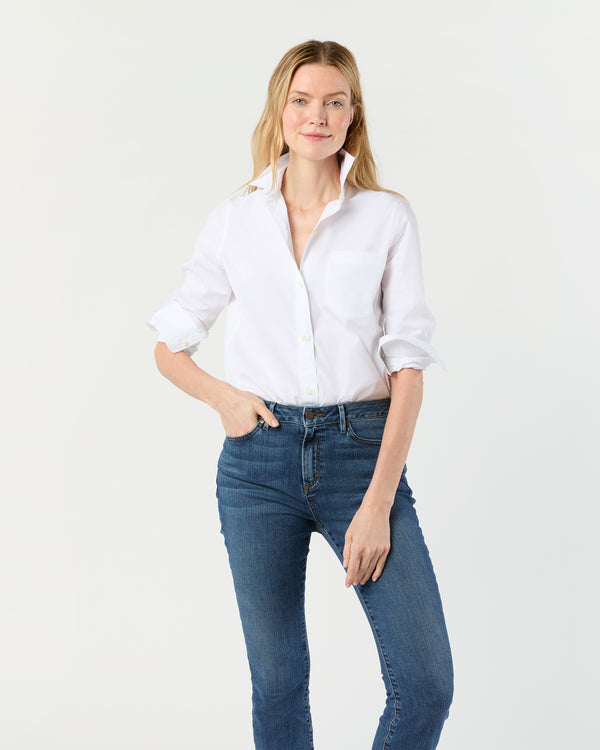 sid mashburn Sidney Shirt in White Poplin