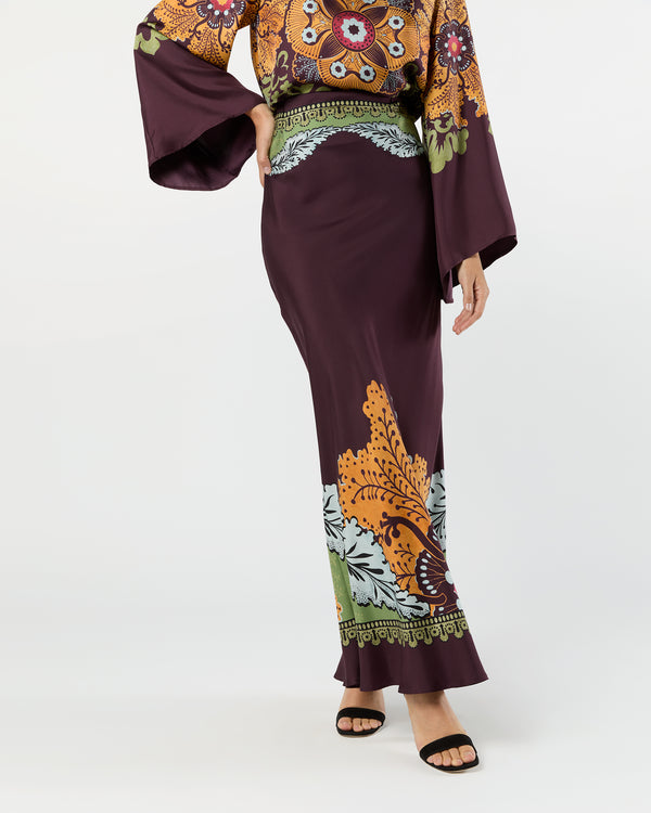 Sid Mashburn Sleek Skirt In Burgundy Bounty Silk