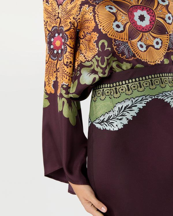 Sid Mashburn Sleek Skirt In Burgundy Bounty Silk