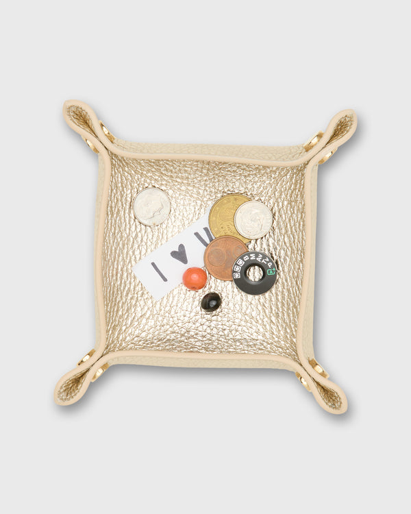 Sid Mashburn Small Square Tray In Platino Leather