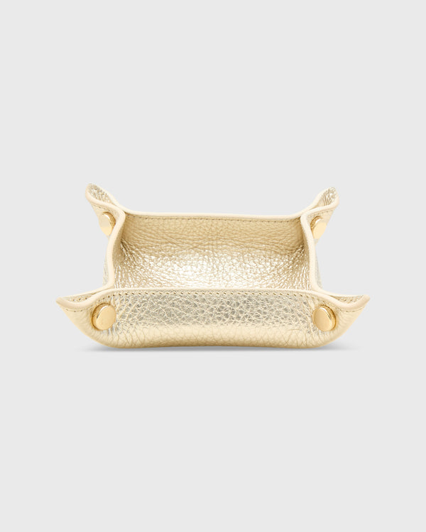 Sid Mashburn Small Square Tray In Platino Leather
