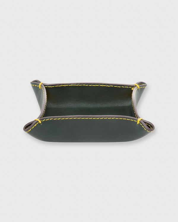 Sid Mashburn Small Tray In Bottle Green Leather