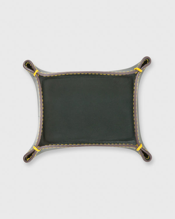 sid mashburn Small Tray in Bottle Green Leather