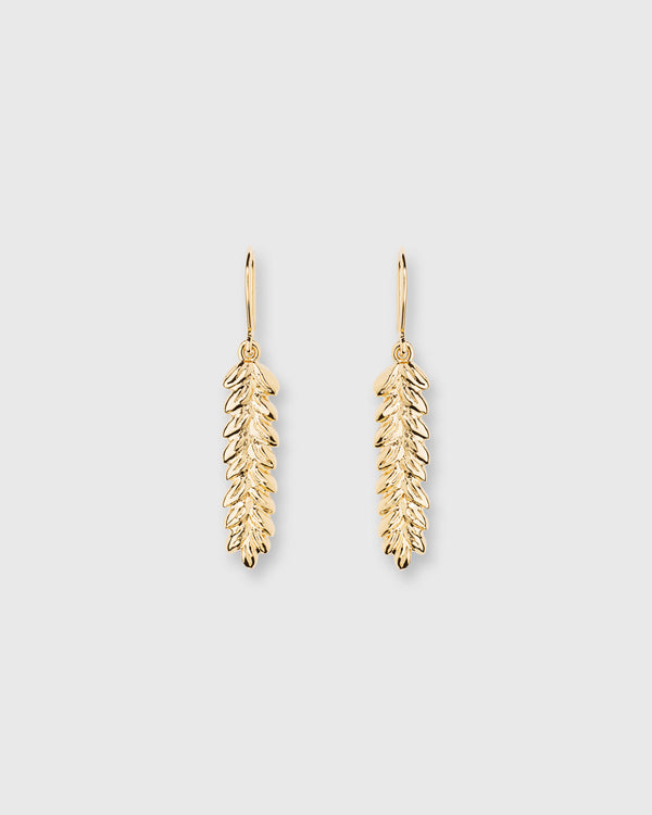 sid mashburn Small Wheat Charm Earrings in Gold