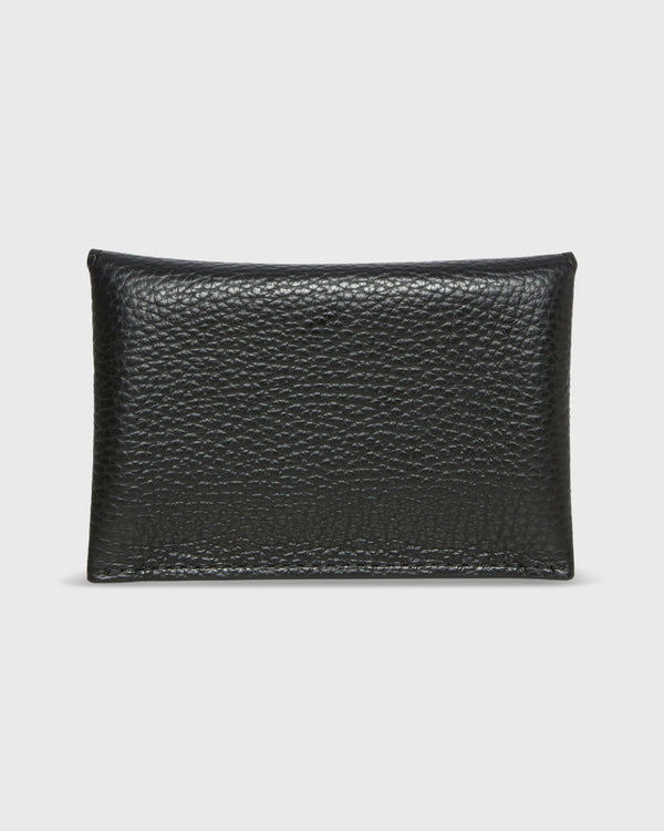Sid Mashburn Snap Card Holder In Black Leather