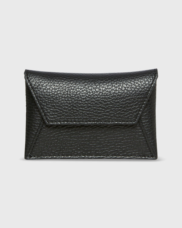 sid mashburn Snap Card Holder in Black Leather
