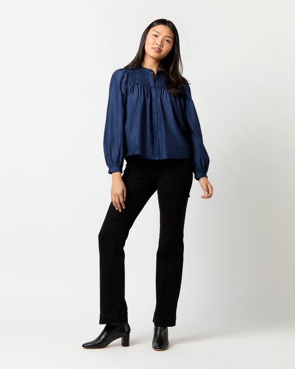 Sid Mashburn Soffia Blouse In Midnight