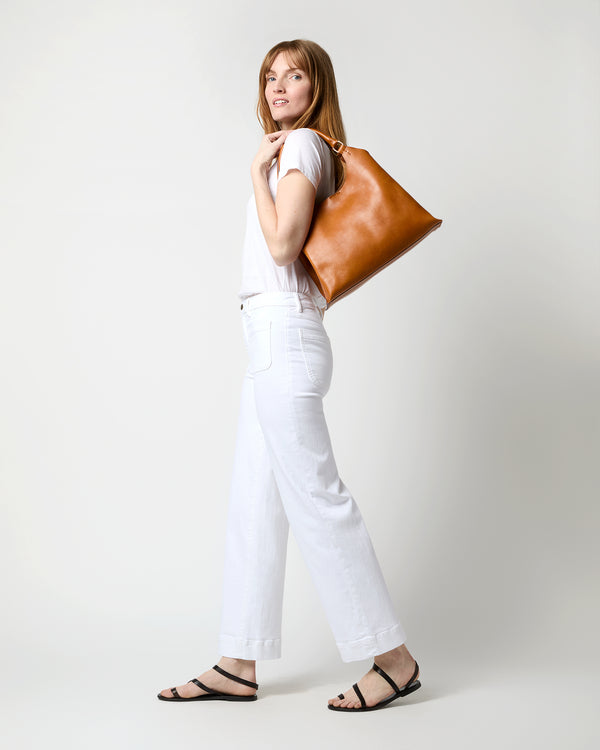 Sid Mashburn Sonia Shoulder Bag In Tan Leather