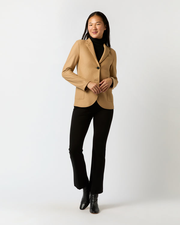 Sid Mashburn Stand Up Collar Blazer In Beige