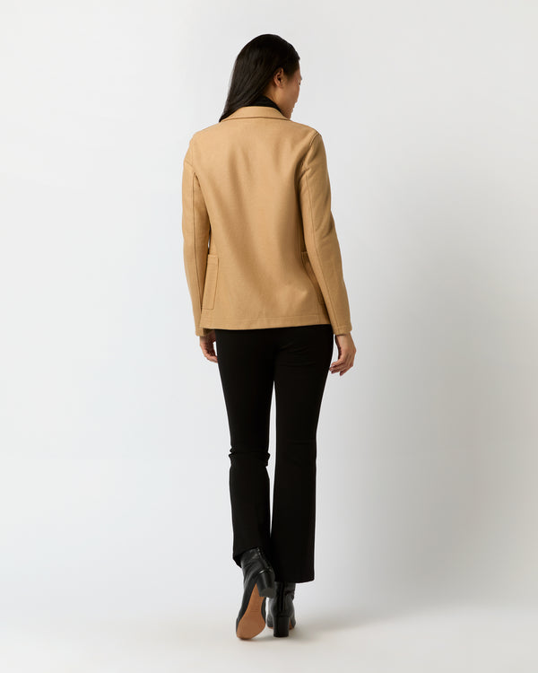 Sid Mashburn Stand Up Collar Blazer In Beige