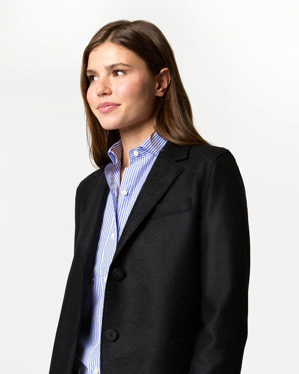 Sid Mashburn Stand Up Collar Blazer In Black
