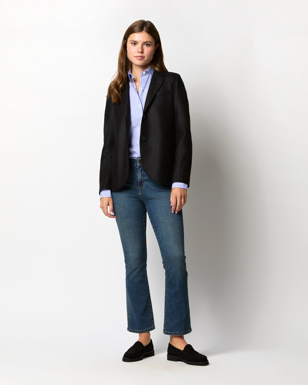 Sid Mashburn Stand Up Collar Blazer In Black