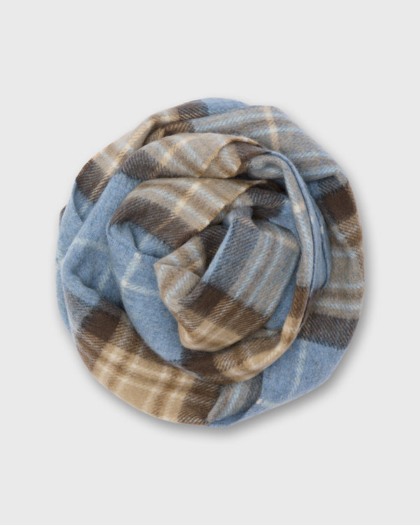 sid mashburn Tartan Merino Scarf in Blue McKellar