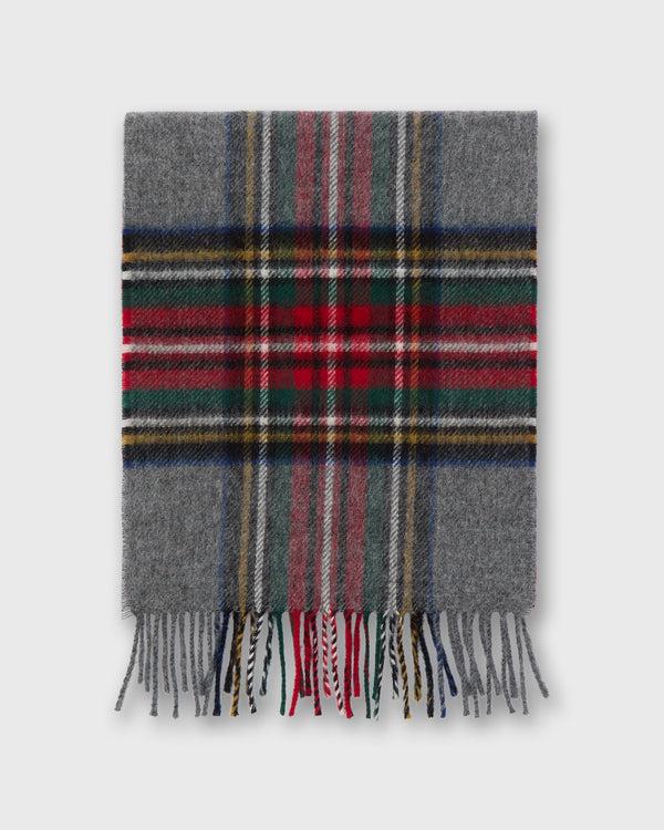 Sid Mashburn Tartan Merino Scarf In Grey Stewart