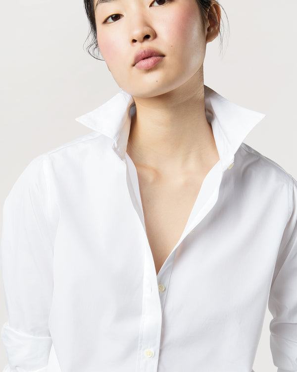 Sid Mashburn Tomboy Popover Shirt In White Poplin