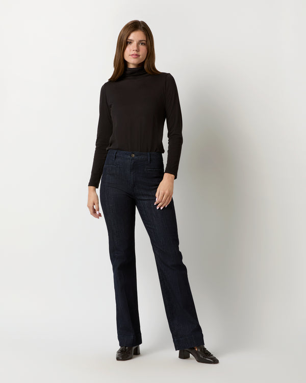 Sid Mashburn Turtleneck Tee In Black Pima Cotton