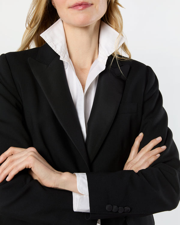 Sid Mashburn Tuxedo Jacket In Black Wool Barathea