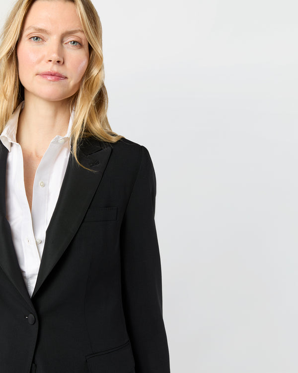 Sid Mashburn Tuxedo Jacket In Black Wool Barathea