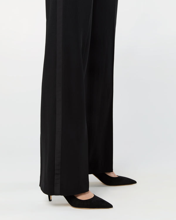 Sid Mashburn Tuxedo Pant In Black Wool Barathea