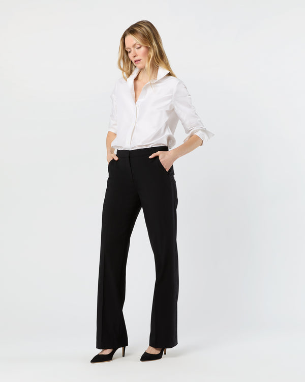 Sid Mashburn Tuxedo Pant In Black Wool Barathea