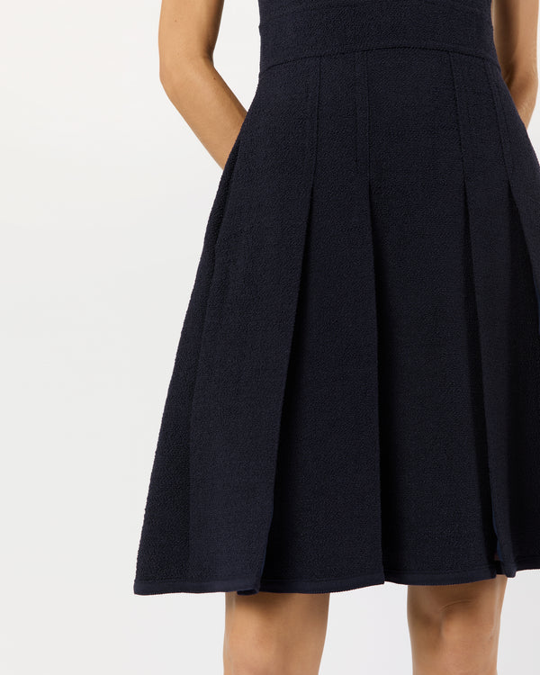 Sid Mashburn Vera Dress In Navy Boucle Tweed