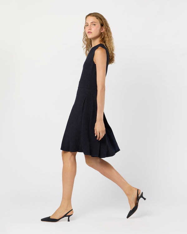 Sid Mashburn Vera Dress In Navy Boucle Tweed