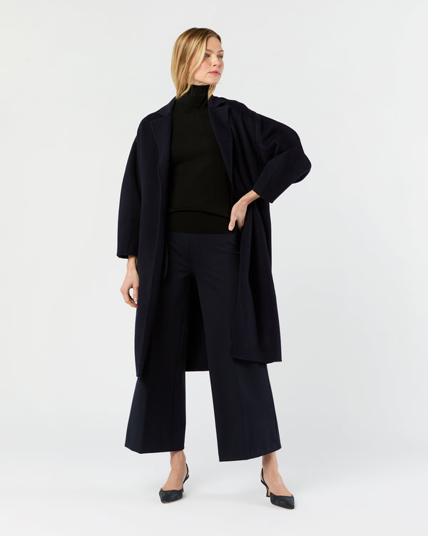 Sid Mashburn Viv Coat In Navy Double-Faced Melton
