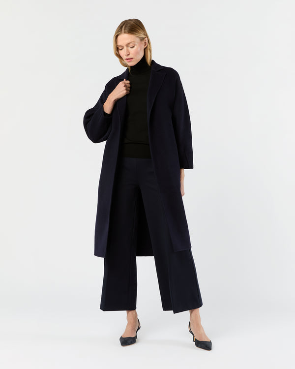 sid mashburn Viv Coat in Navy Double-Faced Melton