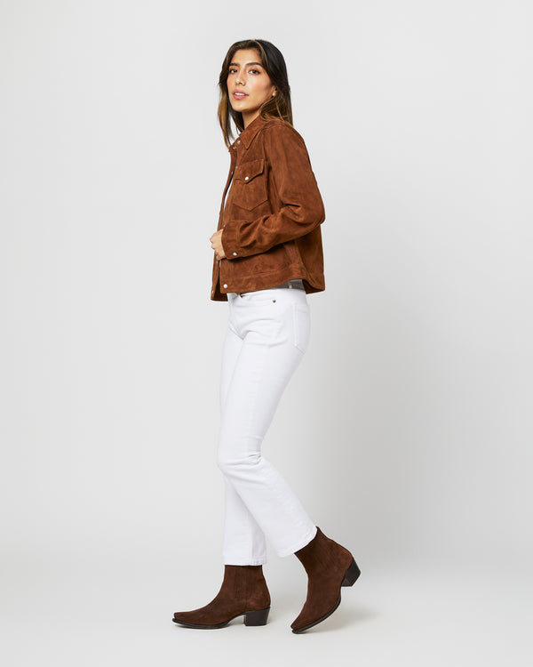 Sid Mashburn Western Jacket In Cognac Suede