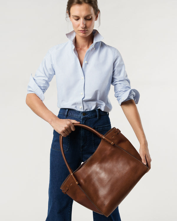 Sid Mashburn Zoe Tote In Brown Leather