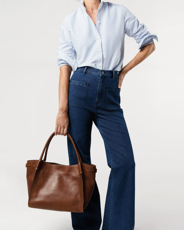 Sid Mashburn Zoe Tote In Brown Leather