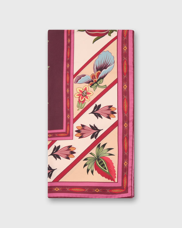 Sid Mashburn Silk Square Scarf In Stripes And Flowers