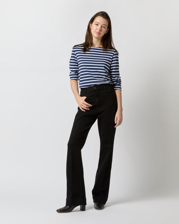 sid mashburn Sloane Trouser Jean in Black Stretch Denim