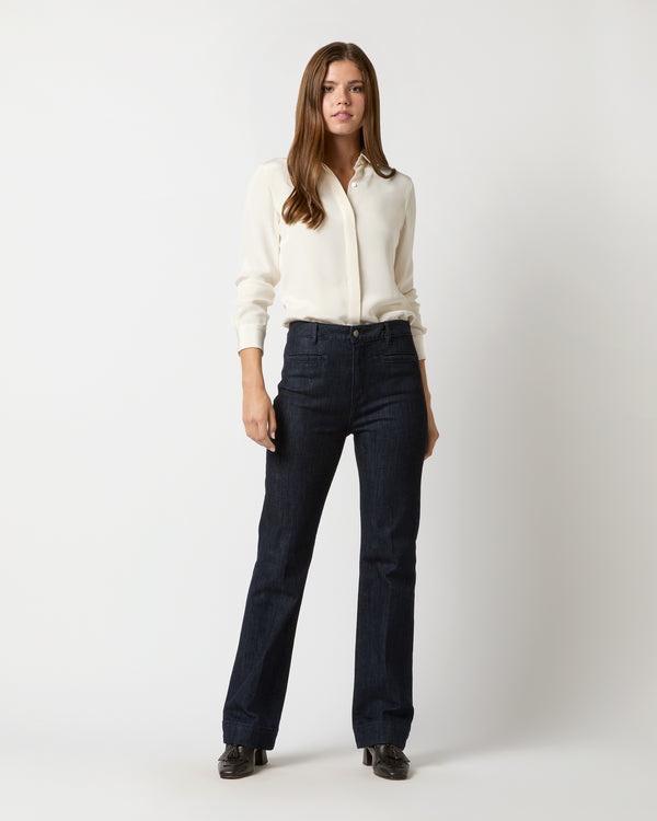 sid mashburn Sloane Trouser Jean in Dark Indigo Stretch Denim