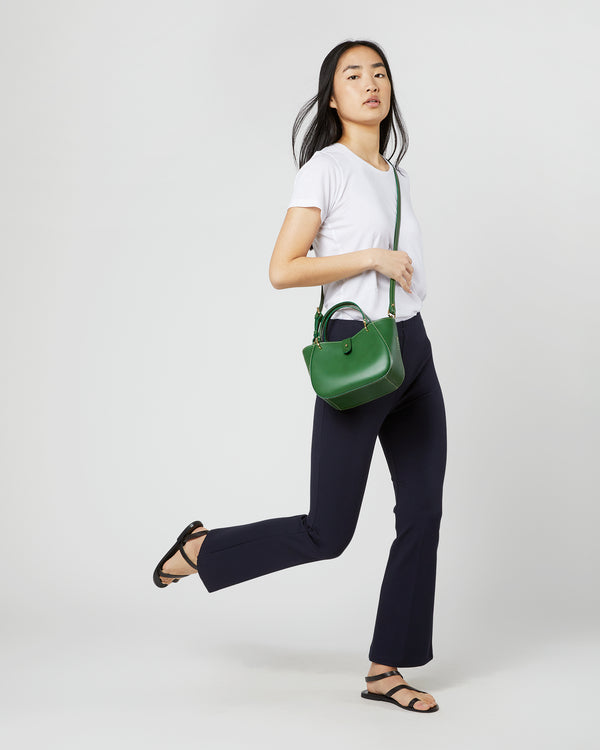 Sid Mashburn Small Annalisa Satchel Bag In Green Leather