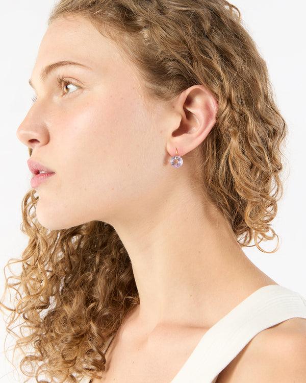 Sid Mashburn Small Round Gem Earrings In Amethyst/Tanzanite